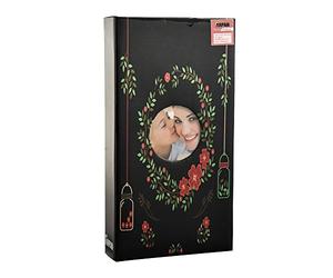 Arpan 6x4 Designer Photo Album with 300 Pockets (Black Floral)