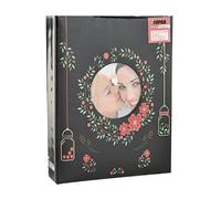 Arpan Fashion Design 200 Holds Photo Album for 4"X6" Photo with Window (Black Floral)