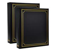 Arpan A4 Certificate 3-Ring Binder Slip In 100 Pocket Padded Photo Album Organiser (Black - Pack of 2)