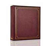 Arpan A4 Certificate 3-Ring Binder Slip In 100 Pocket Padded Photo Album Organiser (Burgundy)