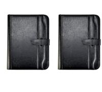 Arpan A4 Conference Folder Portfolio with Calculator & Pad/Executive Portfolio with Closure Belt (Black) (Pack of 2)
