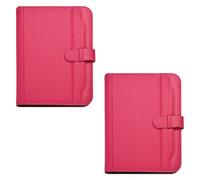 Arpan A4 Conference Portfolio Document Folder with Calculator, Notepad, Hot Pink, Professional Business File with Closure Belt (Pink - Pack of 2)