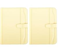 ARPAN A4 Conference Portfolio Folder with Calculator, Writing Pad & Pen Holder, Executive Presentation Folder with Closure Belt (Ivory Cream) (Pack of 2)