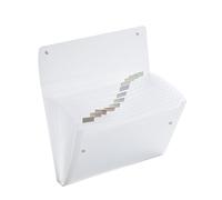 A4 Expanding File Folder - Clear 13 Gusset Pocket Folder - Multi Section Folder with Stud Wallet Closer - Document Wallet Folder by Arpan (Clear)