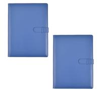 Arpan A4 Professional Display Book with 36 Pockets 72 Sides - Folder A4 for Certificates & Documents - Presentation Folder, Portfolio Holder, Leather Professional Portfolio (Blue - 2 Pack)