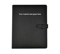 ARPAN A4 Professional Presentation Display Book - Custom Personalized Notebook, 50 Pockets for 100 Views, Certificate Folder Leather Look, Ring Binder A4 Portfolio Binder | Closure Belt (Black)