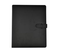 Arpan A4 Professional Presentation Display Book with 50 Sheets & Inner Pockets - Soft Touch Portfolio Binder, A4 PU Faux Leather Binder, Professional Portfolio Book Binder with Closure Belt (Black)