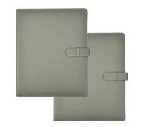 Arpan A4 Professional Presentation Display Book with 50 Sheets & Inner Pockets - Soft Touch Portfolio Binder, A4 Leather Binder, Professional Portfolio Book Binder with Closure Belt (Grey - 2 Pack)