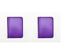 Arpan A4 Purple Zipped Deluxe Faux Leather Business Conference with Calculator Pen Holder for Executives Ring Binder Portfolio- Purple Gift for Colleague (Pack of 2)