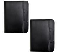 Arpan A4 Zipped Black Conference Folder Executive Portfolio Faux Leather Professional Business Document Case Bag Organiser (2)