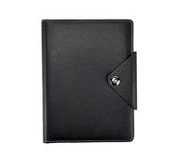 Arpan A5 Executive Personal Organiser Ruled Notebook Padded Leather Cover With Stud button closure (Black)