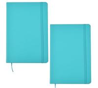 ARPAN A5 Hardback Cover & Ribbon Marker with Elastic Closure Notebook Diary, 80gsm Paper, 136 sheets Perfect for Office, Home, School, Business (Blue - Pack of 2)