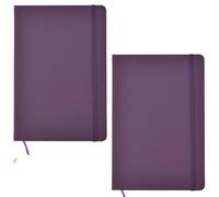 ARPAN A5 Hardback Cover & Ribbon Marker with Elastic Closure Notebook Diary, 80gsm Paper, 136 sheets Perfect for Office, Home, School, Business (Purple - Pack of 2)