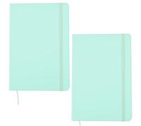 ARPAN A5 Hardback Cover & Ribbon Marker with Elastic Closure Notebook Diary, 80gsm Paper, 136 sheets Perfect for Office, Home, School, Business (Aqua - Pack of 2)