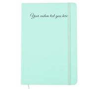 Arpan A5 Personalised Diary with Custom Text - 136 Pages, Ribbon Marker, Elastic Closure - 80gsm Paper Personalised Notebook A5, Personalised Stationery for Office, School (Aqua - Text)