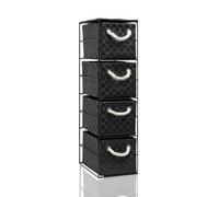 Arpan 4-Drawer Storage Unit Ideal for Home/Office/Bedrooms (4-Drawer 18x25x65cm) in Black | Size: 18 x 25 x 65 cm Arpan Black 18 x 25 x 65 cm