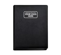 Arpan Black A4 Personalised Logo Presentation Folder - 48 Pockets 96 Sides Professional Portfolio Document Display Book | Faux Leather Record of Achievement Folder for Conference or Work