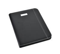 Arpan Black Leather Look A4 Zipped Conference Folder with Calculator & Pad/Executive Portfolio