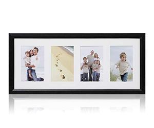 ARPAN CL-1016BK4 MDF 4, Multi Aperture Modern Photo Picture Frame with Mount (Black)