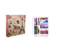 ARPAN CL-FL500 Large Happy Memories Slip In Case RingBinder Photo Album Holds 500 Photos 6'' x 4'' - Vintage Owl, Pink & 20 Refill Sheet Holds 6x4'' 200 Large Ringbinder Photo Album