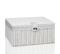 ARPAN Clarisworld Resin Woven Hamper Basket Storage Chest Trunk Hamper/kids Toy With Lid, Lock And Removable Lining, W49 X D35 X H22Cm