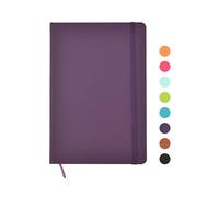 ARPAN Classic A5 Hardback Cover, Ribbon Marker with Elastic Closure Notebook Diary with 80gsm Paper, 136 sheets Perfect for Office, Home, School, Business (Purple)