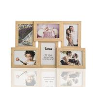 ARPAN Collage Multiple Picture Frames for 6 Photos in 4 x 6 Inches Wooden, MDF Wall Mounting Frame (Natural)