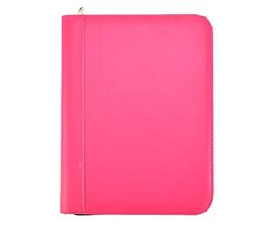 Arpan Deluxe A4 Size Zipped Conference Folder Professional Executive Portfolio Folder with Calculator, Notepad and Pen Holder (1, Pink)