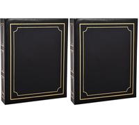 Arpan Deluxe Large Self Adhesive Ring Binder Photo Album 40 Sheets/80 Sides - Black (Pack of 2)