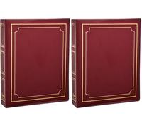 Arpan Deluxe Large Self Adhesive Ring Binder Photo Album 40 Sheets/80 Sides - Burgundy (Pack of 2)