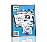 ARPAN Display Book A4 Black 48 Pockets Polypropylene 24 x 30 x 1 cm