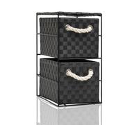 Arpan 2 Drawer Storage Cabinet Unit Ideal For Home/Office/bedrooms (2 Drawer unit -18x25x33cm) in Black | Size: 18 x 25 x 33 cm Arpan Black 18 x 25 x 33 cm