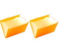 Arpan Expanding File Folder - 13 Gusset Pocket - Multi Section with Stud Wallet Closer - Document Wallet (Orange) (Pack of 2)