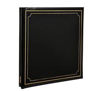 Arpan Extra-Large 32x26cm Self Adhesive Photo Album 24 Sheets 48 Sides Faux Leather Padded Cover Post bound- Black