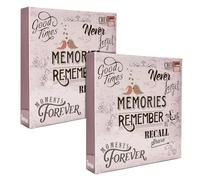 ARPAN Extra-Large Self-Adhesive Photo Album with 3-Ring Binder, 20 Sheets, 40 Sides for Photos & Memory Keeping - Pack of 2 (Memories Purple)