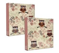 ARPAN Extra-Large Self-Adhesive Photo Album with 3-Ring Binder, 20 Sheets, 40 Sides for Photos & Memory Keeping - Pack of 2 (Owl Art)