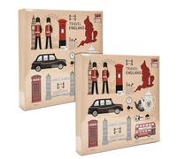 ARPAN Extra-Large Self-Adhesive Photo Album with 3-Ring Binder, 20 Sheets, 40 Sides for Photos & Memory Keeping - Pack of 2 (London Icons)