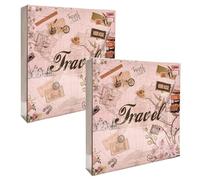 ARPAN Extra-Large Self-Adhesive Photo Album with 3-Ring Binder, 20 Sheets, 40 Sides for Photos & Memory Keeping - Pack of 2 (Travel Life)