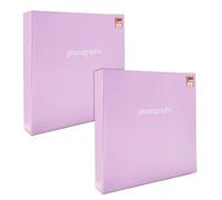 ARPAN Extra-Large Self-Adhesive Photo Album with 3-Ring Binder, 20 Sheets, 40 Sides for Photos & Memory Keeping - Pack of 2 (Purple)