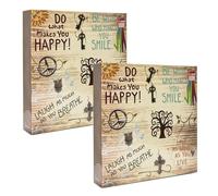 ARPAN Extra-Large Self-Adhesive Photo Album with 3-Ring Binder, 20 Sheets, 40 Sides for Photos & Memory Keeping - Pack of 2 (Life Inspirational Slogan)