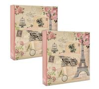 ARPAN Extra-Large Self-Adhesive Photo Album with 3-Ring Binder, 20 Sheets, 40 Sides for Photos & Memory Keeping - Pack of 2 (Eiffel Tower)