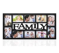 Arpan Family Multi Aperture Photo Picture Frame - Holds 10 X 6''X4'' Photos (Black Family)