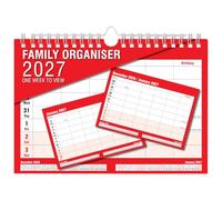 ARPAN Family Organiser 2027 Weekly Planner with 5 Columns & Birthday Space | One Week to View Wall Calendar 2027 UK | A4 Planning Bundle for Home, School & Office