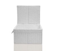 Arpan White Paper Rope Woven Storage Xmas Hamper Basket Box With White Cloth Lining (Small -W28xD20xH11cm)