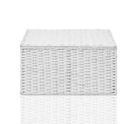 Arpan Hamper Storage Paper Rope Basket Box With Lid White Xlarge