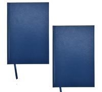 ARPAN Hardback Cover A4/ A5 Diary, Ribbon Marker with 80gsm Paper, 96 sheets Perfect for Office, Home, School, Business (Blue, A5 - Pack of 2)