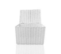Arpan Laundry Woven Chest Trunk Storage Basket White Medium