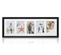 ARPAN MDF Multi Aperture Photo Picture Frame, Black, 5 Images