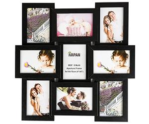 ARPAN MDF Multi Aperture Photo Picture Frame - Holds 9 X 6''X4'' Photos