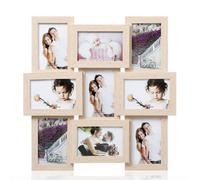 Arpan Mdf Multi Apperture Picture/photo Frame, Holds 9 X 6''x4'' Photos (Natural)